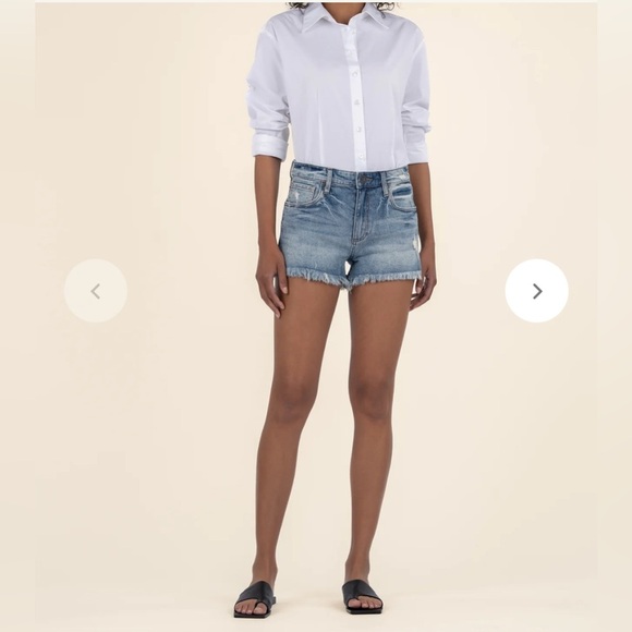 Kut from the Kloth High Rise Jane Jean Short Distressed Denim Cutoff Size 4 - Picture 1 of 10